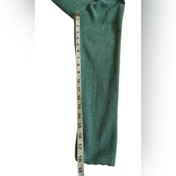 Vintage Jenny Teal Granny Core Button Pockets Beaded Knit Cardigan Size Medium - Picture 12 of 13